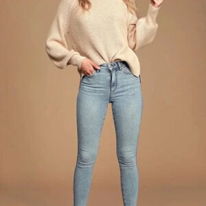 FREE PEOPLE |  LIGHT WASH STRETCH SKINNY JEANS